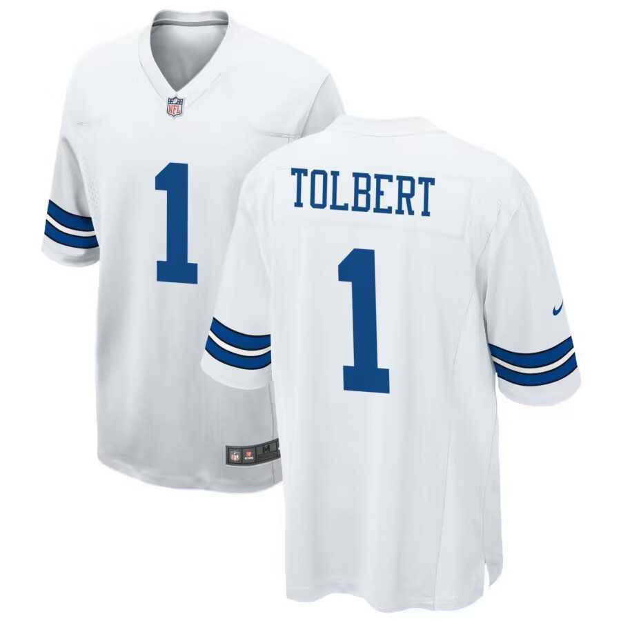 Men & Women & Youth Dallas Cowboys #1 Jalen Tolbert White Vapor Limited Jersey->dallas cowboys->NFL Jersey